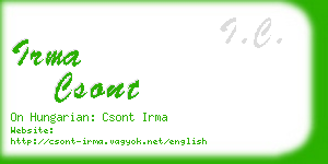 irma csont business card